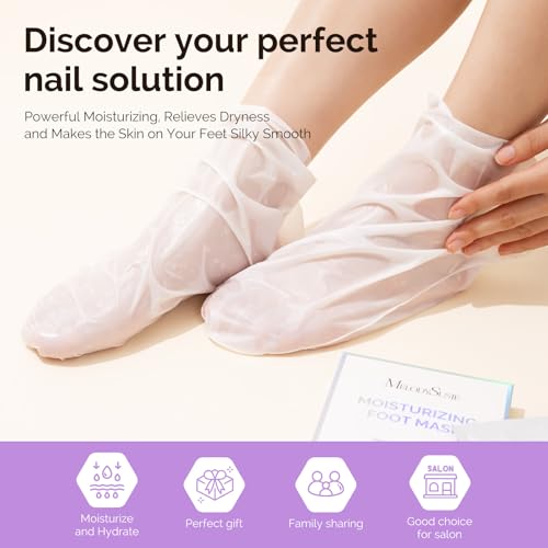 MelodySusie Hydrating Foot Mask Intensely Moisturizes Repairs for Dry,Cracked Feet,Callus,Suitable for home salon use Lavender Scented Pack of 3