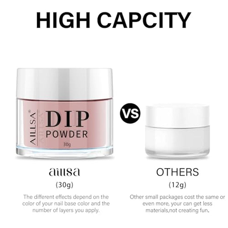 AILLSA Salmon Pink Dip Powder Nail Dipping Powder Jelly Nude Translucent DIY Manicure Salon at Home Easy to Use for Valentine's Day Gift (1 Oz)