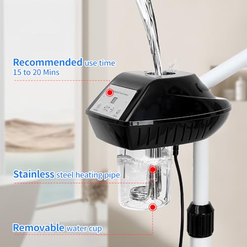 Professional Facial Steamer on Wheels, Facial Steamer for Facial Deep Cleaning, Facial Humidifier for Spa, Adjustable Height for Spa, Salon and at Home Use