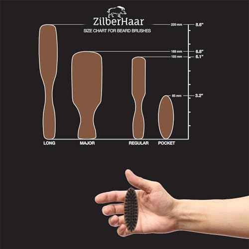 ZilberHaar - Pocket Mustache and Beard Brush - Soft Boar Bristles and Pearwood - Perfect Grooming Tool for Men - Relieves Itch, Works with all Beard Balms and Beard Oils - Made in Europe