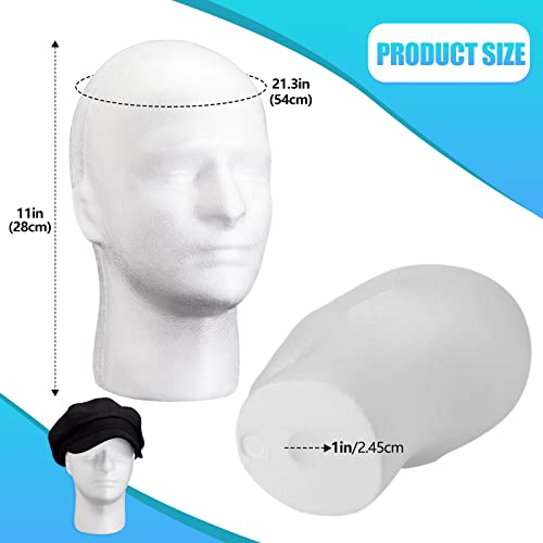 4 Count Wig Head Foam Mannequin Head Stand Wig Holder for Hat Display, White(21.26 Inch)