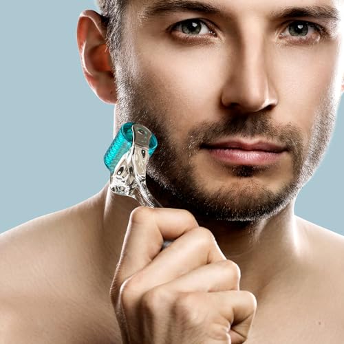 Derma Roller Titanium Needles,192 Micro Needle Dermal Roller- Microdermabrasion Tool At Home Use (Blue)