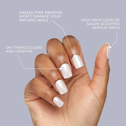 KISS Gel Fantasy, Press-On Nails, Nail glue included, 'One Call', Red, Short Size, Oval Shape, Includes 28 Nails, 2g glue, 1 Manicure Stick, 1 Mini File