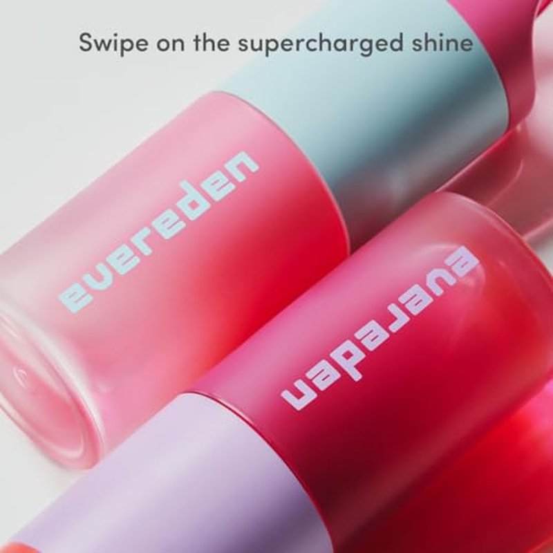 Evereden Kids Tinted Non Toxic Lip Gloss Kit: Ruby Red & Sakura Pink - Non Toxic Makeup Kit for Girls - Vegan Makeup for Kids - Hydrating Lip Gloss with Cherry, Peach, & Cranberry Oils