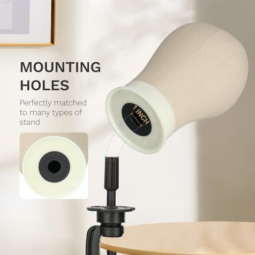 AliLeader Canvas Block Mannequin Wig Display Styling Head with Mount Hole (Light Brown, 21")