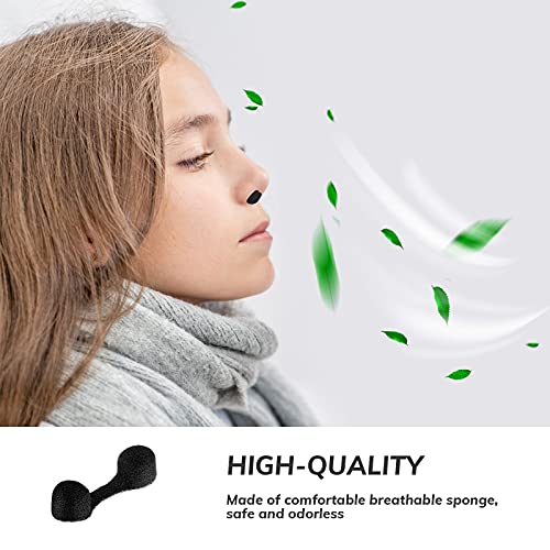Tondiamo 100 Pieces Nose Plug Filter Disposable Nose Filter Sponge for Women Men Sunless Spray Tanning Outdoor Dust Construction Areas(Black)