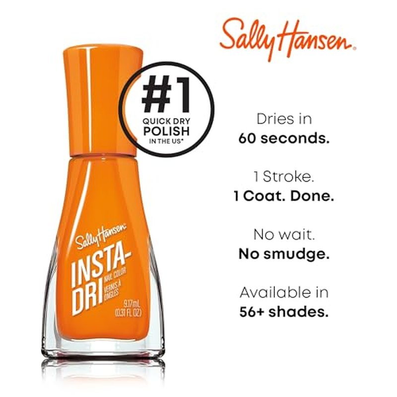 Sally Hansen Insta-Dri Nail Polish | Quick Dry, Long Lasting, Streak-Free Shine | Opaque, Glossy | 357 Time Warmth | Burnt Orange Nail Color