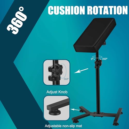 POARMEEY Tattoo Arm Rest Stand, Tattoo Armrest Adjustable Height with Thickened Black Leather Cushion, Portable Arm Rest for Studio