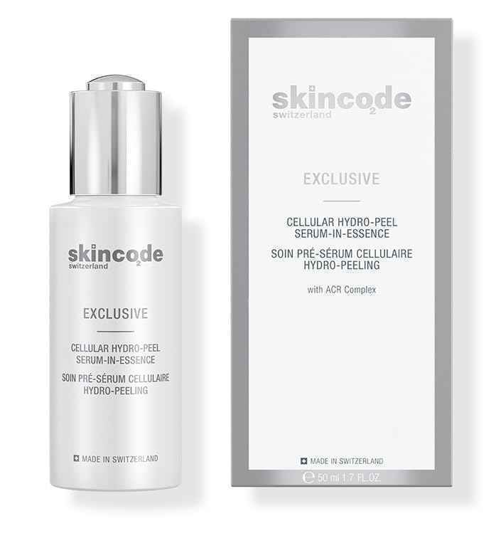Skincode Exclusive Cellular Hydro-Peel Serum-in-Essence 50ml | Hydrating & Refining Anti-Aging Serum | 5% Lactic Acid & Tri-Peptide | Infused with Swiss Glacial Water & Pentavitin