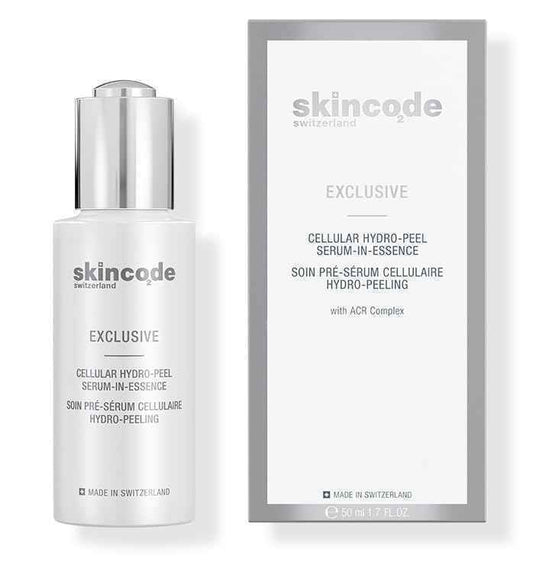 Skincode Exclusive Cellular Hydro-Peel Serum-in-Essence 50ml | Hydrating & Refining Anti-Aging Serum | 5% Lactic Acid & Tri-Peptide | Infused with Swiss Glacial Water & Pentavitin