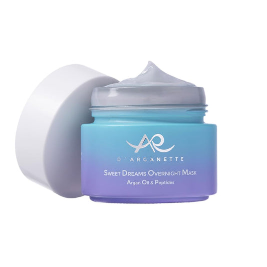 D'Arganette Sweet Dreams Sleeping Mask with Antioxidant-rich Argan Oil, Peptides, and Niacinamide– Radiance Boosting Hydrating Face Moisturizer For Dry Skin - 3.4 oz- Made In USA