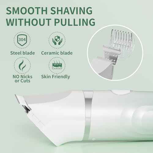 Bikini Trimmer for Women, 3 in 1 Electric Shaver for Womens,Painless Personal Body Hair Groomer,Smooth Hair Trimmer for Legs Body Facial Hair, IPX7 Waterproof