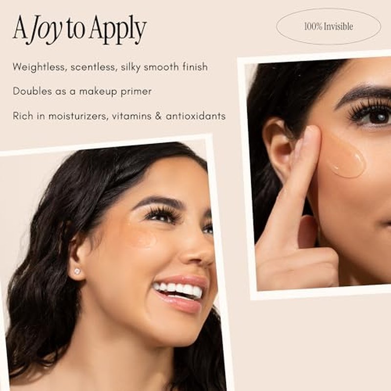 100% Invisible Daily Face Moisturizer with SPF 40 + Hyaluronic Acid + Vitamin C, Weightless, Scentless, Primer - For All Skin Skin Tones - 1.7 fl oz