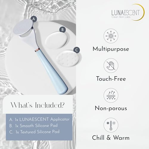 Serum Applicator for Face Applicator Only Reusable Skincare Applicator Serums, Oils, Medicated Ointments, Sunscreen, Makeup, Face Cream Applicator, Cooling & Warming Face Massager Tool by LUNAESCENT