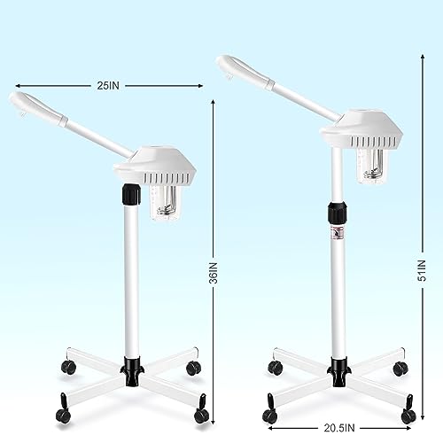 Professional Facial Steamer for Atomization Humidifier Atomizer, Adjustable Height and Angle, Face Steamer Clean Skin Firming Pores and Moisturizing Suitable for a Beauty, Spa, at Home