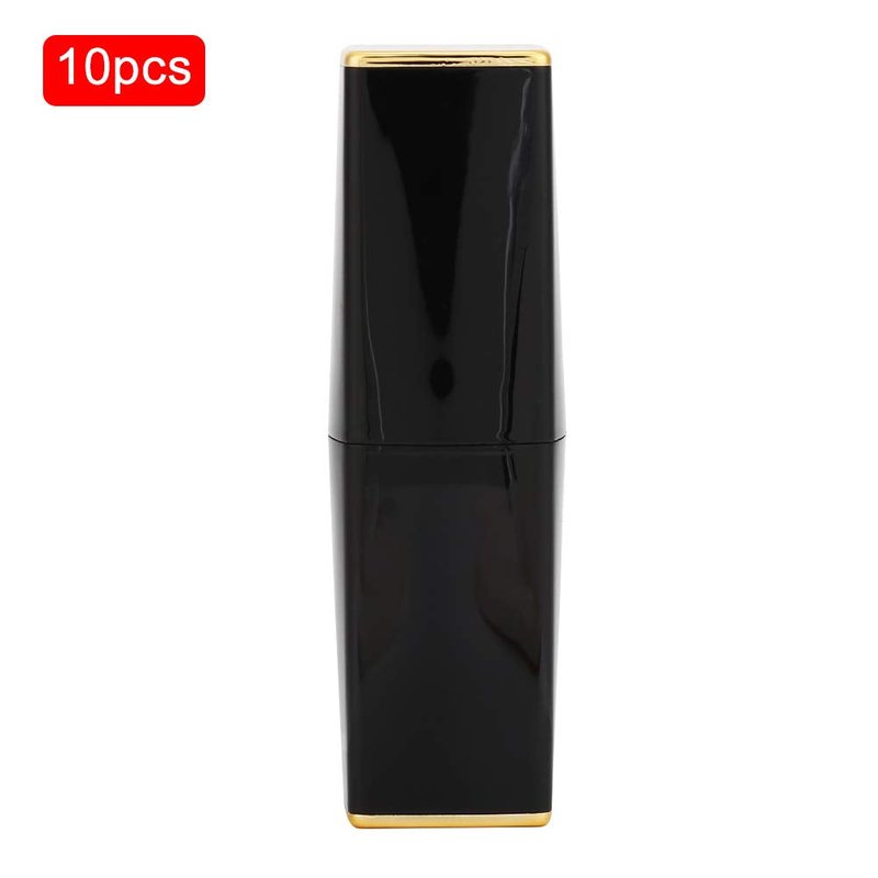 DIY Empty Lip Balm Bottles - Matte Black Lipstick Tubes with Magnetic Clasp | 10-Pack