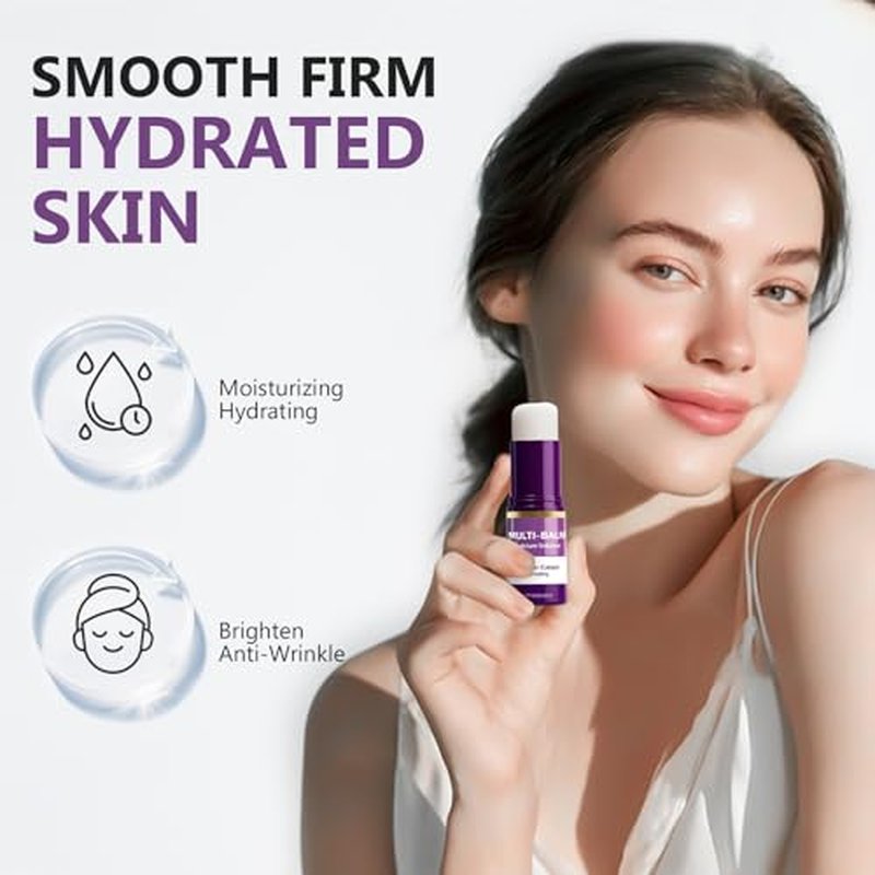 Calcium Multi Balm Stick, Moisturing Stick Hydrating, Friming and Anti-Wrinkle for Eyes, Face and Neck Skin, Tighten and Enhance Skin Elasticity for Woman