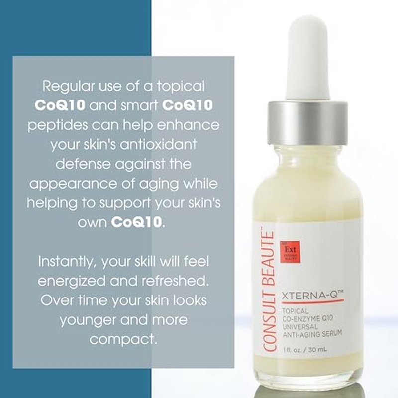 Consult Beaute XTERNA-Q Anti-Aging Universal Day and Night CoQ10 Cream Face Moisturizer and Serum for Dry Skin DUO - Peptide Q10, Niacinamide - Restore Skin Barrier - Visibly Reduce Lines & Wrinkles