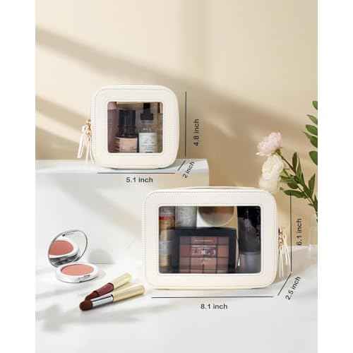 Clear Makeup Bag Set, Travel Makeup Case Clear Cosmetic Travel Bag Small Makeup Organizer Mini Make Up Pouch for Purse Waterproof Toiletry Bag Portable Car Essentials Car Organizer