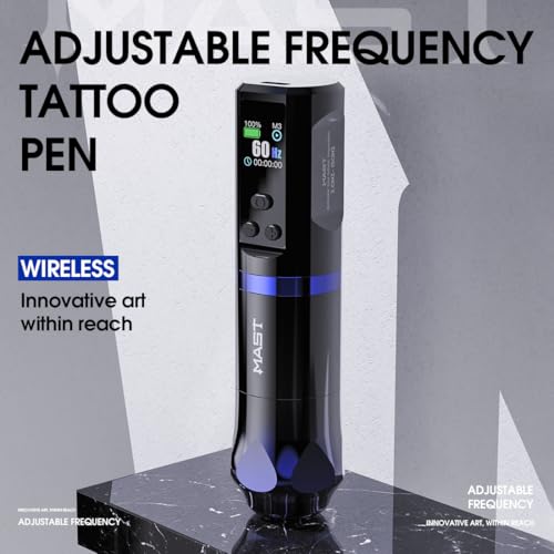 Mast Hertz Wireless Pro Tattoo Pen Machine, Adjustable Frequency 3HZ - 150HZ Tattoo Gun