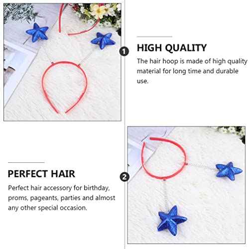 Lurrose 8pcs Star Head Boppers Martian Headband Antenna Headband Star Novelty s (Blue)