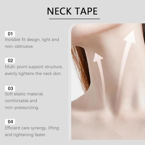Neck Lift Tape-40 Neck Wrinkle Tape Instant Necktape Lift, Breathable Lift Strap Tightening Tapes for Necks Face Jaw Firming Neck Skin (m)