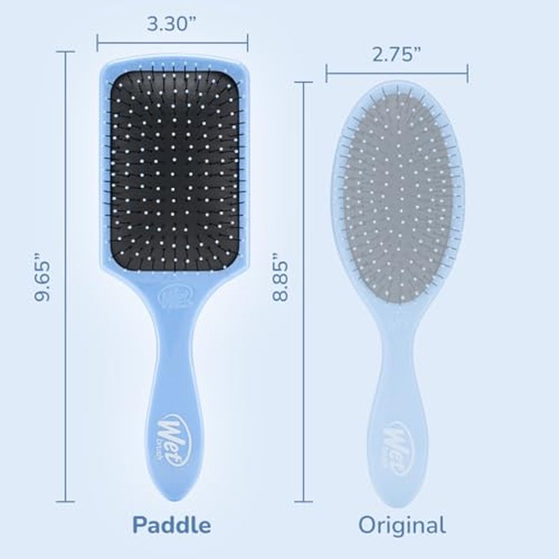 Wet Brush Paddle Detangler Hair Brush, Sky, Ultra-Soft IntelliFlex Bristles with AquaVent Design, Great For Treatment & Mask Application, Women, Men, Wet, Dry and Damaged Hair