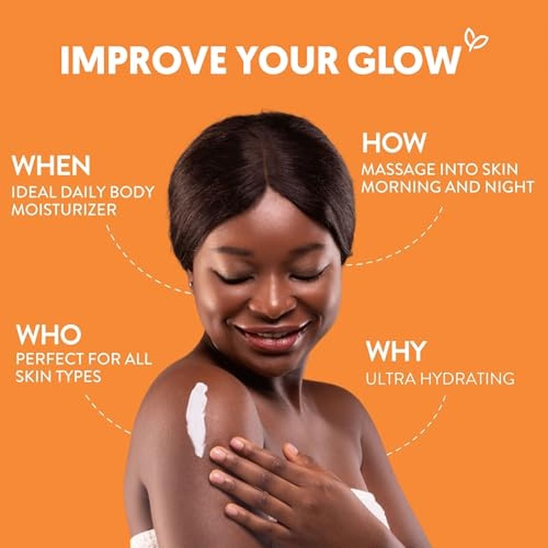 By Nature Glow Vitamin C + Caffeine Body Balm for Dark Spots ? Hydrating Skin Moisturizer with Whipped Shea Butter ? Vegan, Cruelty-Free, Made in New Zealand (6.8 oz)