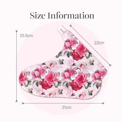 Koelf Rose Petal Satin Foot Mask (10pairs) - Intensive Nourishing Socks, Rose Scented Foot Repair Masks with Peptide, Collagen, Shea Butter, Urea for Silky Smooth Feet, Foot Treatment, Body Mask