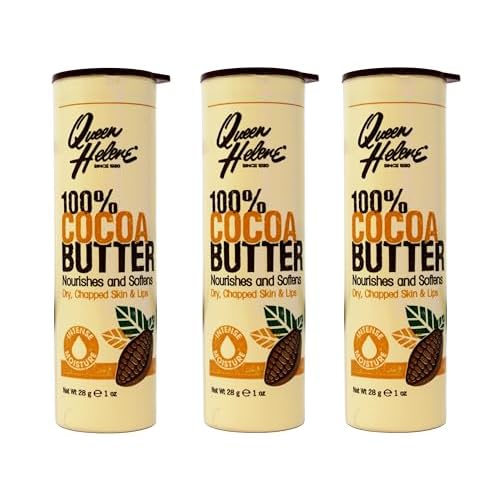 Queen Helene 100% Cocoa Butter Stick ? Nourishes & Softens Dry, Chapped Skin and Lips ? On-the-Go Tube ? 1 oz (Pack of 3)