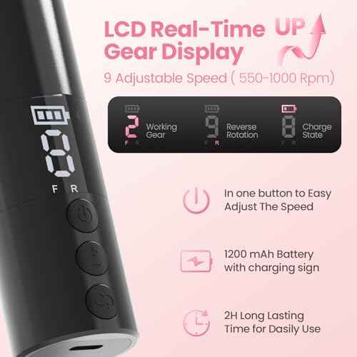 Electric Callus Remover for Feet, Electric Foot File Nail Grinder 2 in 1,Rechargeable Professional Foot Sander Pedicure Tool for Feet Dry Dead Skin with Sandpaper Disk, 9 Speed Adjustable (Black)