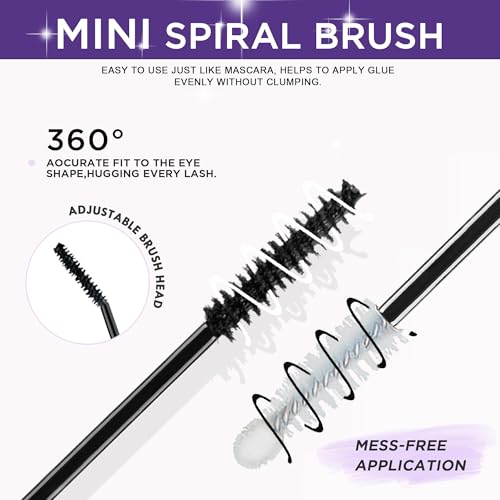 GAQQI Lash Cluster Glue, Lash Bond and Seal Waterproof, Bond & Seal Eyelash Glue for Clusters, Eyelash Adhesive Black Long-Lasting 72H, Latex-Free£¨5ml+5ml£©