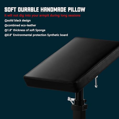 POARMEEY Adjustable Tattoo Arm Rest, Black Metal Stand with Padded Cushion, Height Adjustable Support