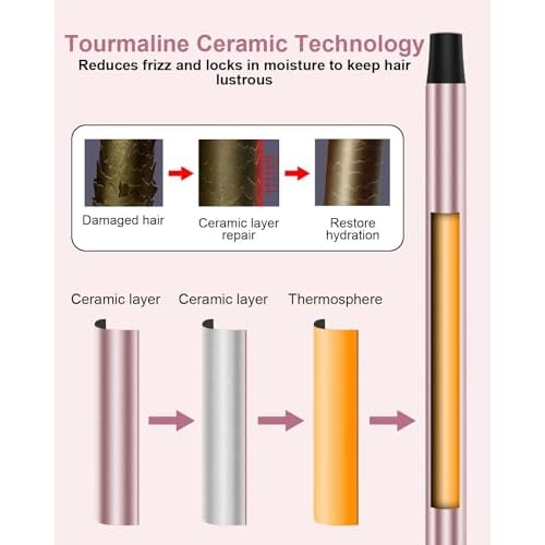 3/8 Inch Curling Iron, Small Curling Wand for Short & Long Hair, Ceramic Wand Curling Iron with 2 Temperature, Instant Heat Up, Halloween Christmas Gifts for Women