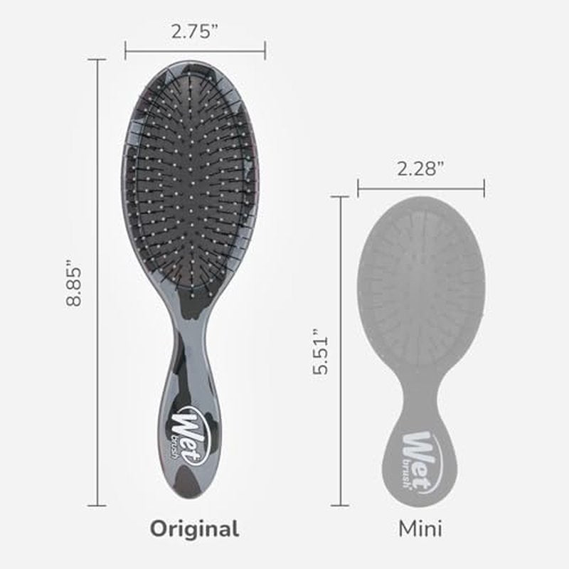 Wet Brush Original Detangler Hair Brush, Dark Gray Leopard (Safari), Ultra-Soft IntelliFlex Bristles, Detangling Bristles Glide Through Tangles (Wet & Dry Hair), Women & Men
