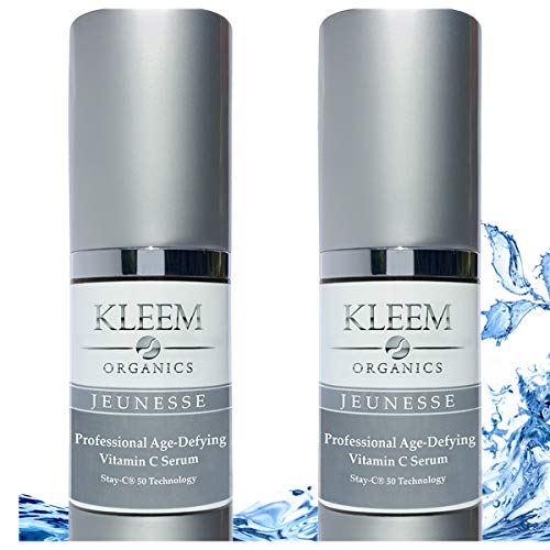 Vitamin C Serum for Face | Brightening & Anti Aging Serum for Men & Women | With Hyaluronic Acid, Vitamin E, Aloe & Jojoba | Dark Spot & Wrinkle Reducer | Made in USA | 1.7 oz | 2 Pack