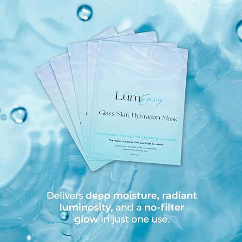 L?mEnvy Glass Skin Hydration Mask | Salmon DNA (PDRN) & Centella Collagen Face Mask - Deep Hydration, Pore Refining, Brightening & Firming Bio-Cellulose Facial Sheet for Radiant Glow