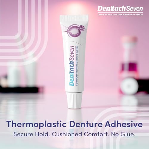 Denttach Seven Denture Adhesive, Thermoplastic Denture Adhesive, Cushion, Reliner for Upper and Lower Dentures, Comfortable, Secure Denture Grip for Up to 7 Days, Non Glue, Zinc Free