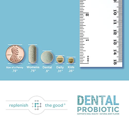 Dental Probiotic, 30 Sugar Free Chewable Tablets, Mint Flavor - Vegan Supplements w/BLIS K12 & M18 - Boosts Oral Health - Fights Bad Breath (Halitosis), Tooth Decay, Strep Throat