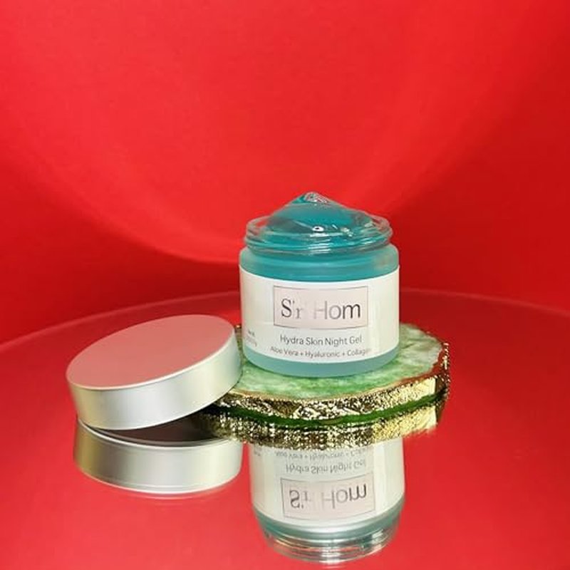 Hydra Skin Night Gel, Aloe Vera with Hyaluronic Acid and Collagen, Hydrating Face Moisturizer
