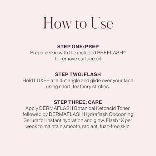 DERMAFLASH LUXE+ Sonic Dermaplaning Tool for Face Peach Fuzz Removal, Anti-Aging and Exfoliation, Pop Pink