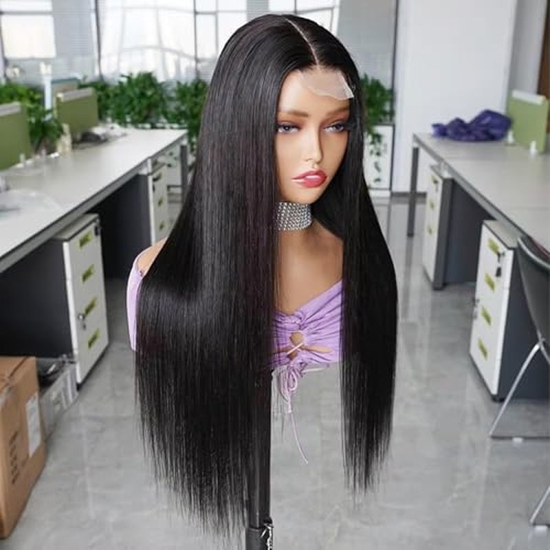 2 by 6 Kim K Glueless Wigs Human Hair Pre Plucked Easy Cut Middle Part Preference Human Hair wig 180% Wear and Go Wigs for Black Women (2¡¿6 black, 26 inch)