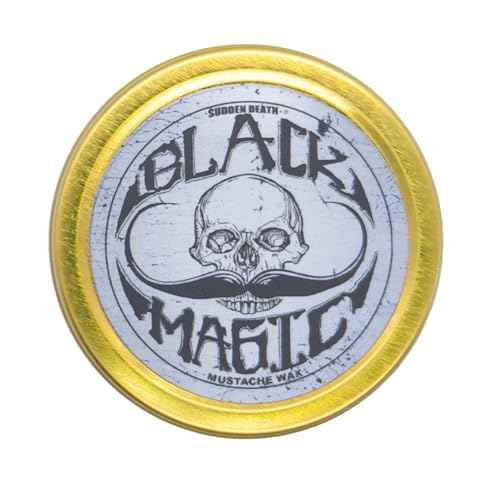 THE VINTAGE GROOMING CO. Black Magic Mustache Wax | Sudden Death | Hide Grey Hair In Beard Or Moustache | Strong Hold 1 oz Tin | No Heat Source Required | Unscented