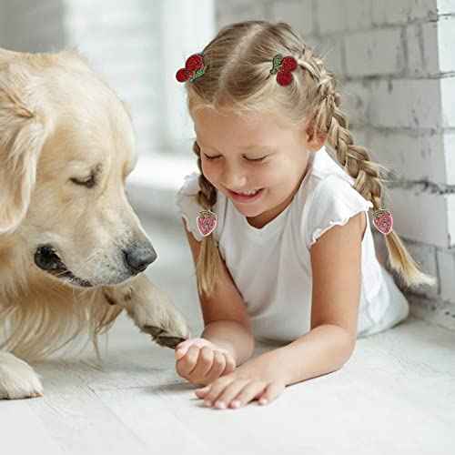 Fishdown 30 Pcs Glitter Hair Ties for Girls Sequin Hair Ties for Toddlers Seamless Small Ponytail Holders Rhinestone Sequin Sparkle Flower Butterfly cartoon Elastic Rubber Bands for Kids