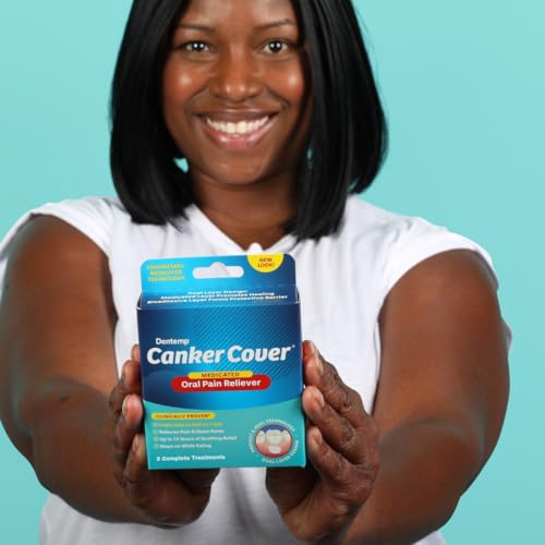 Dentemp Canker Cover - Canker Sore Medicine Pain Reliever (8 Count) - Canker Sore Treatment to Relieve Canker Pain, Mouth Sores & Mouth Irritation - Fast Acting Canker Sore Relief Tablets for Adults