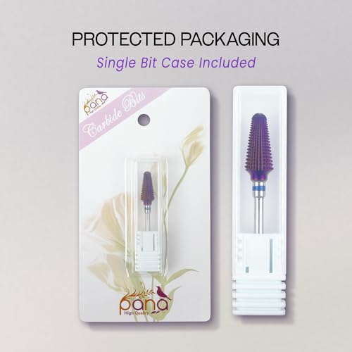 PANA 3/32" Purple Tornado Carbide Nail Drill Bit for Acrylics, Nail Extension, Gel Polish Removal Nail Salon Manicure Pedicure Electric File Tools (Medium - M)