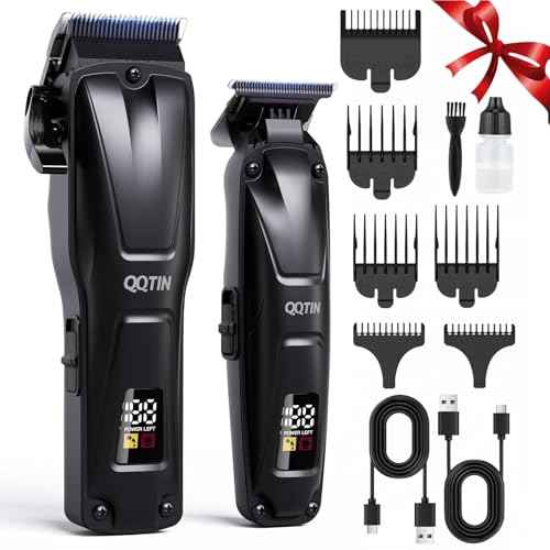 Hair Clippers for Men, Cordless Hair Trimmer for Hair Cutting with Long Battery Life, 8500RPM Electric Clippers and Trimmers Set for Self-Haircut and Family Use (Black)