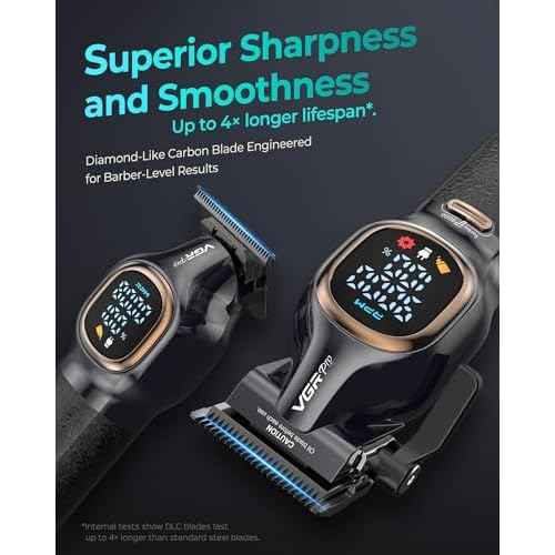 Professional Hair Clippers for Men, Professional Barber Clippers and Trimmer Set, Cordless Hair Clippers for Hair Cutting with Package Case, Powerful 9000 PRM Rechargable Electric (Black)