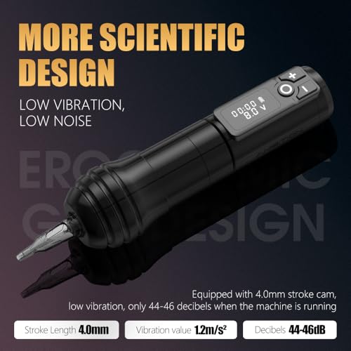 Kiss of Dragon Rotary Tattoo Gun - Cordless Tattoo Machine Cartridge Pen 2400mAh Battery