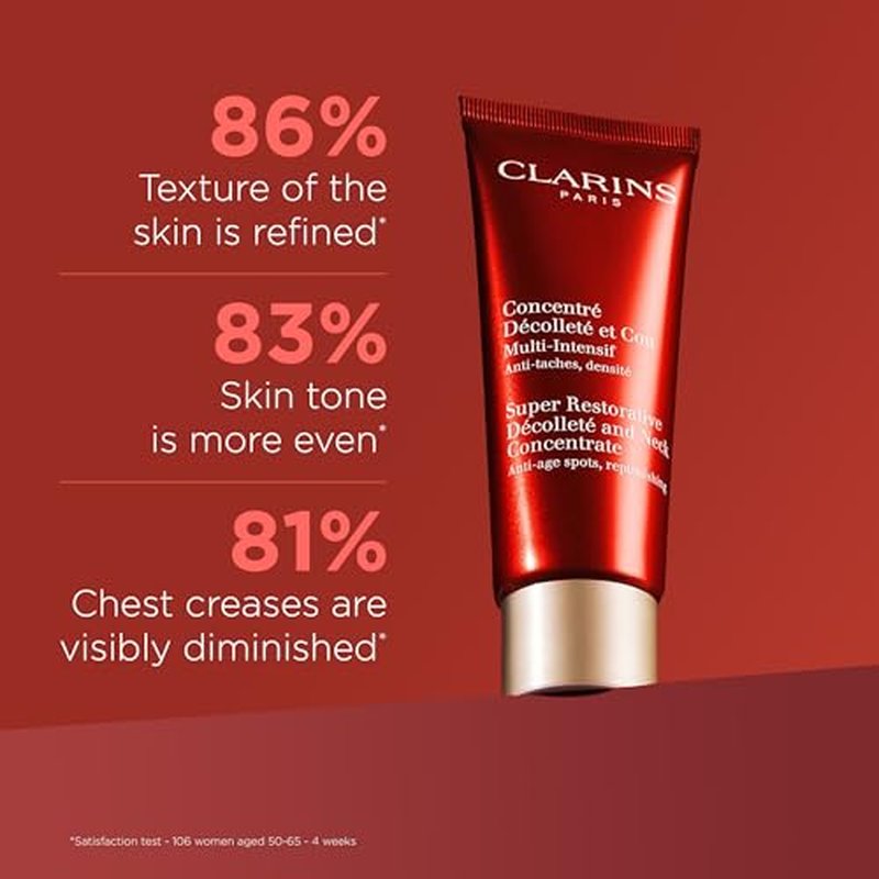 Clarins Super Restorative D?collet? and Neck Concentrate | Deeply Replenishing, Anti-Aging Cream For Mature Skin | Skin Texture Is Refined and Chest Creases Are Visibly Diminished After 4 Weeks*